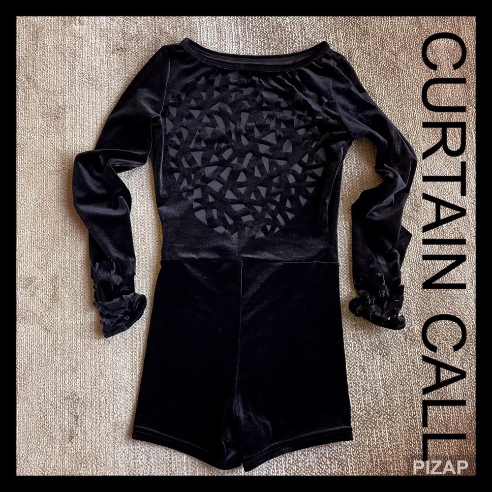 CURTAIN CALL BLACK VELVETEEN DANCE OUTFIT / COSTUME